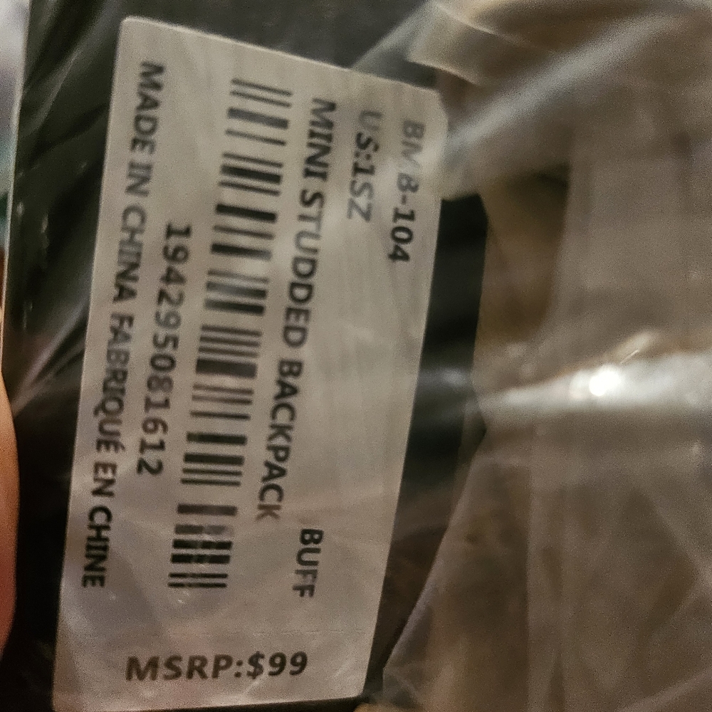 NWT! Badgley Mischkasmall studded backpack - taupe (msrp $99) - Picture 4 of 5